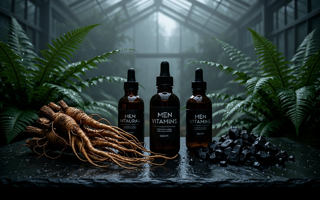 Frische botanische Zutaten und Mineralien